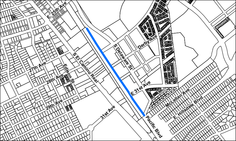 Map of Delaware St. Project Location