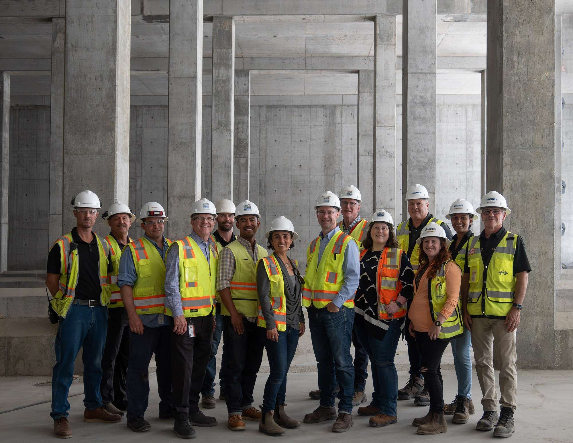 Construction team inside new UFES structure