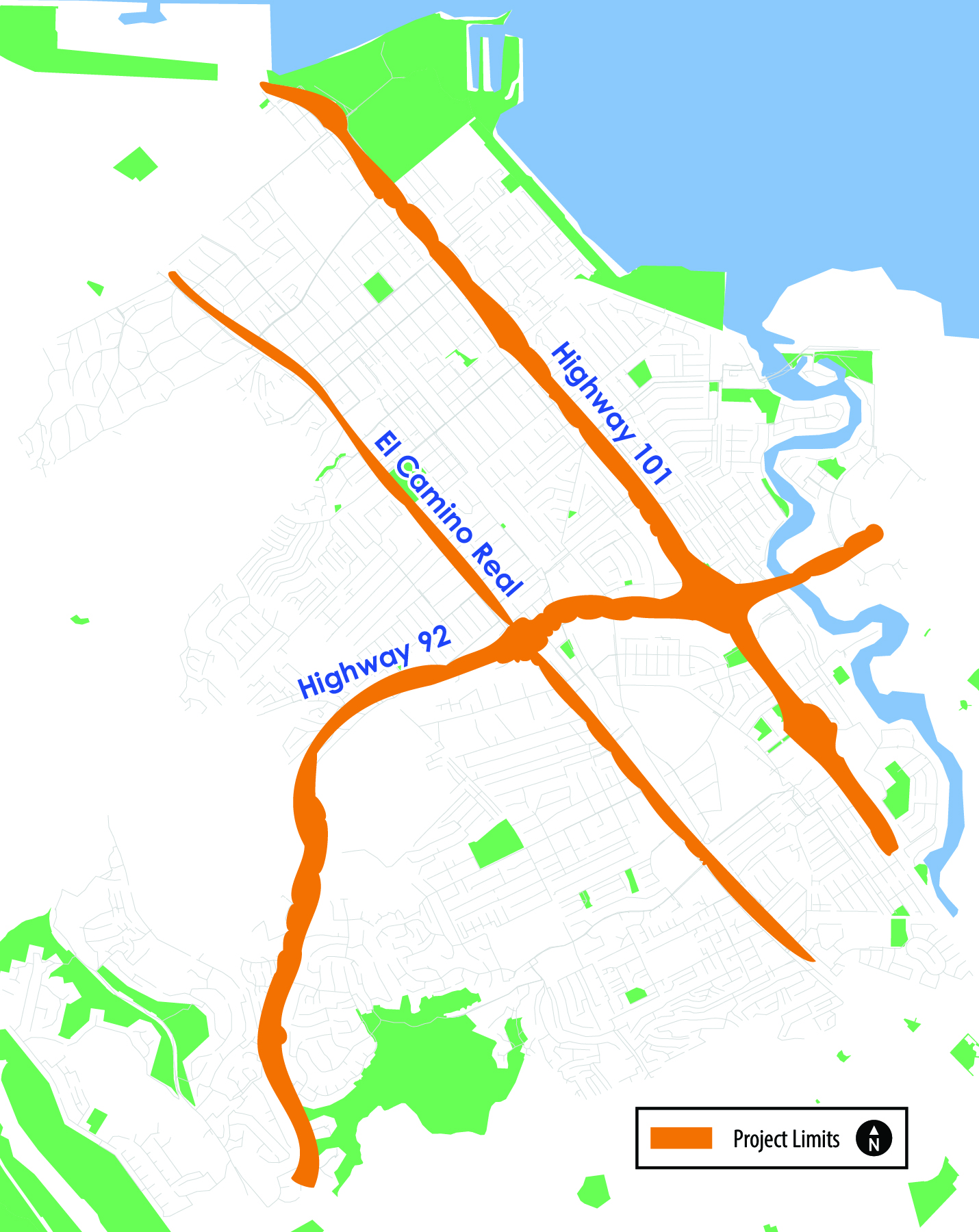 Map of El Camino Project Limits